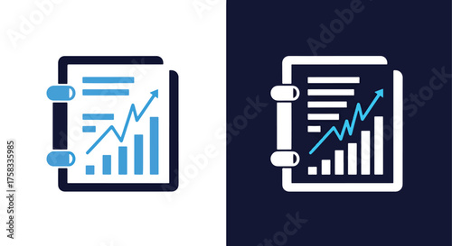 Business analytics report icons for data visualization and financial performance tracking -  Glyph solid icon - Editable modern style icon.