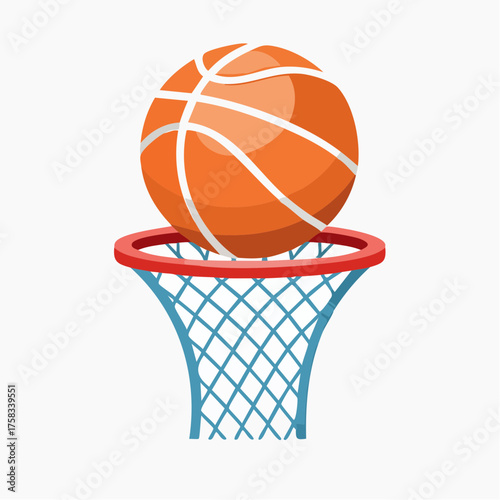 Basketball perfection an illustration of a successful shot through the hoop