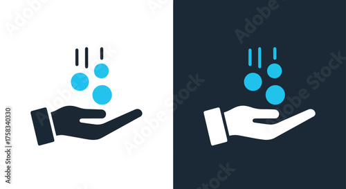 Chemistry lab hand icon set for science and research projects -  Glyph solid icon - Editable modern style icon.