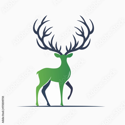 Elegant stylized deer silhouette logo design for outdoor and nature related themes