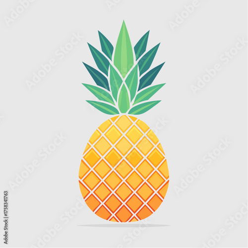 Elegant vector illustration of a stylized pineapple fruit on a light background