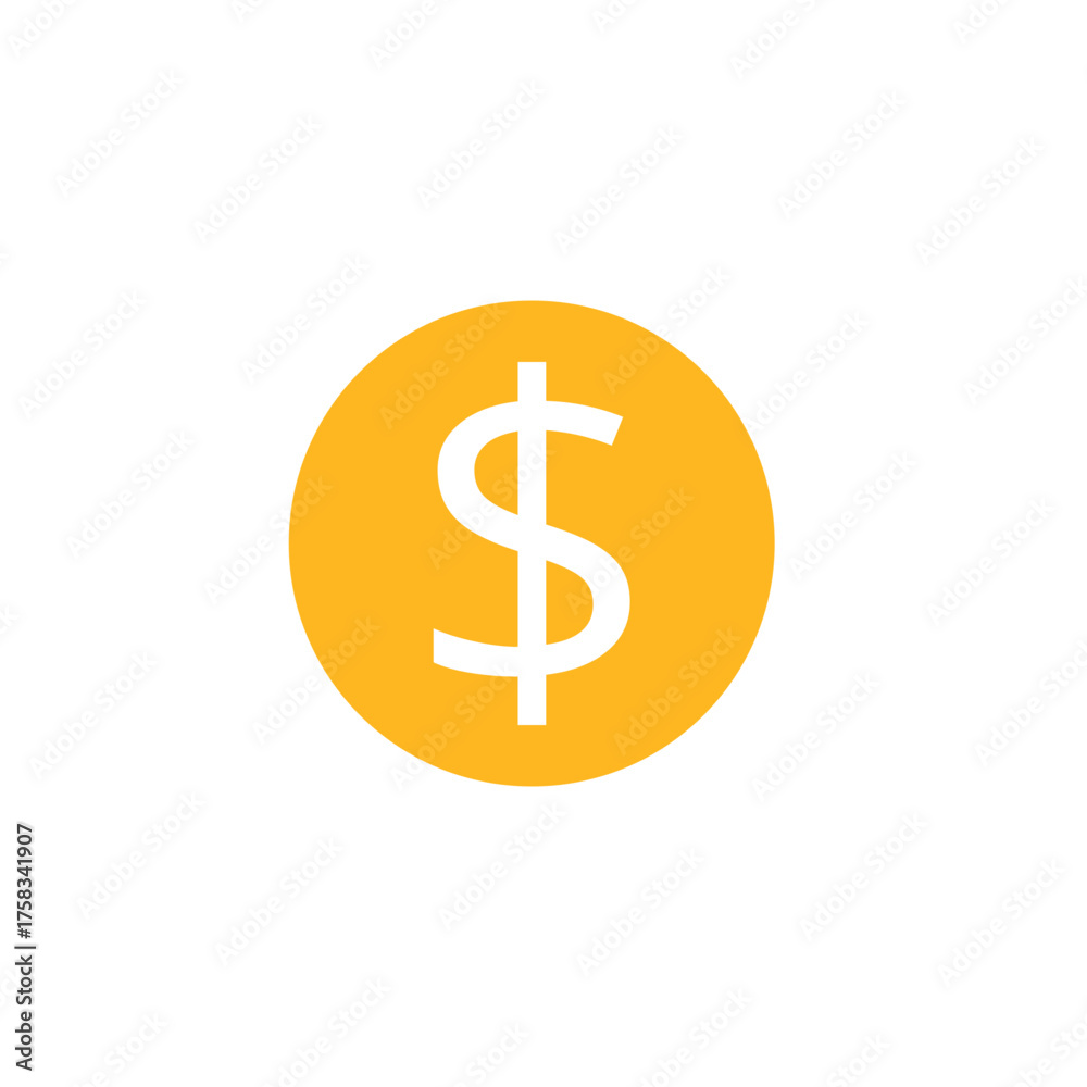 Fototapeta premium 3D golden dollar symbol vector illustration isolated on white background, perfect for finance, business, and investment designs.