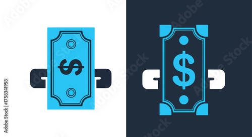 Modern digital dollar sign money icon set for financial transactions and online payments -  Glyph solid icon - Editable modern style icon.