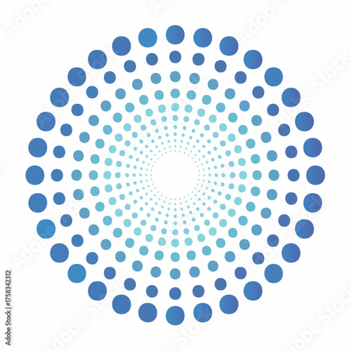 Gradient Circles in Circular Formation Creating a Concentric Abstract Design