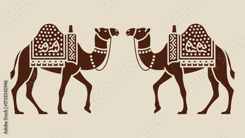 Elegant camel silhouette design perfect for travel posters or cultural events, showcasing Middle Eastern heritage in a modern and stylish way