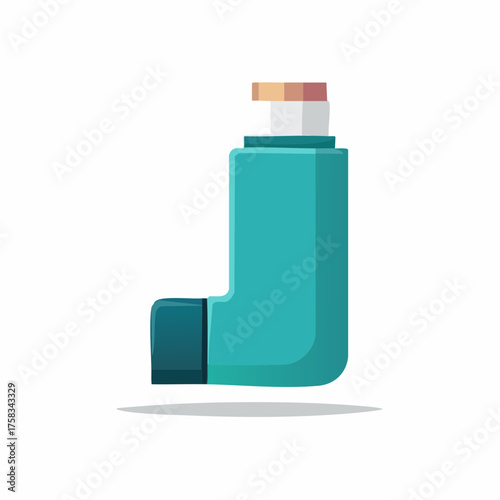 Illustration of an asthma inhaler, a medical device for delivering medication to the lungs