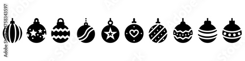 Christmas ball icon vector set. christmas toy illustration sign collection. new Year symbol. Christmas web icons.