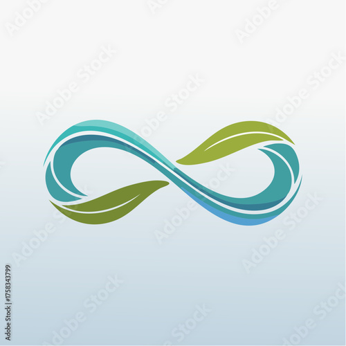 Infinity symbol with leaves, representing endless growth and connection to nature