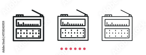 Radio icon. Thin line icon vector