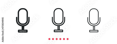 Microphone icon. Thin line icon vector