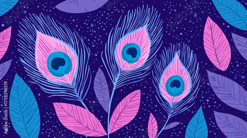 Batik Pattern with Peacock Feathers Design