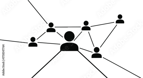 Abstract network of interconnected people symbolizing community and relationships