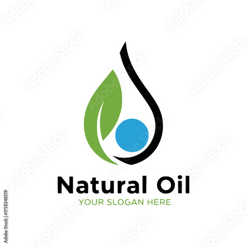 Natural oil drop logo icon design vector template	