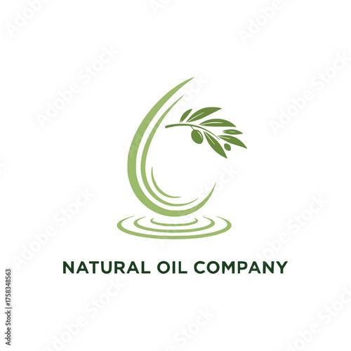Natural oil drop logo icon design vector template	