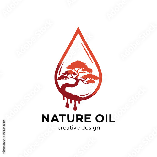 Natural oil drop logo icon design vector template	