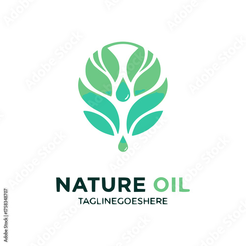 Natural oil drop logo icon design vector template	