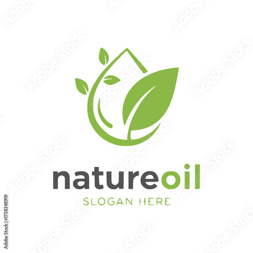 Natural oil drop logo icon design vector template	