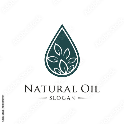 Natural oil drop logo icon design vector template	
