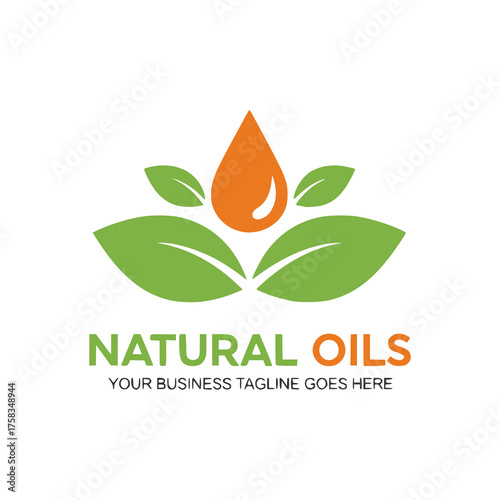 Natural oil drop logo icon design vector template	