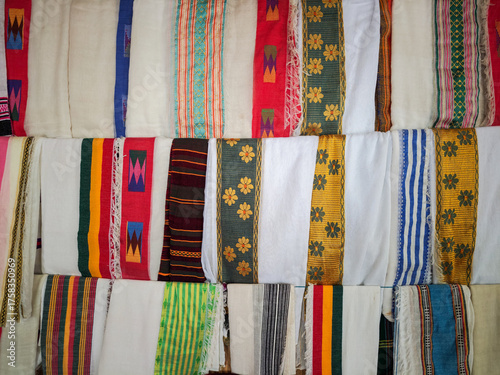 Traditional crafts clothes at Dorze village on Ethiopia