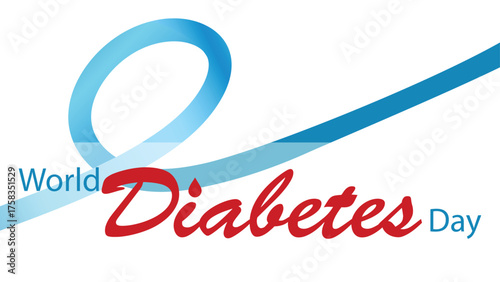 World Diabetes Day. 14th November 2025. Poster Design with Blue Ribbon,  Blood Drop. Best for Diabetes Awareness Campaign, Banner,Template. 