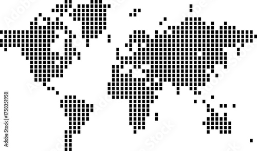 Vertical shape world map. Digital infographic global vertical shape pattern world map design.