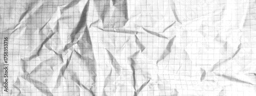 Vector halftone texture of crumpled checkered paper. Grungy dotted crumpled paper background for abstract overlay or graphic design.