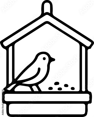 bird house line icon design vector 