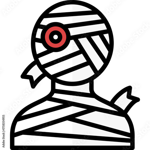 mummy icon illustration design with filled outline