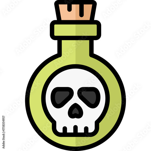 poison icon illustration design with filled outline