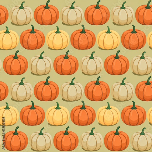 wallpaper pattern featuring stylized pumpkins