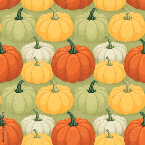 wallpaper pattern featuring stylized pumpkins