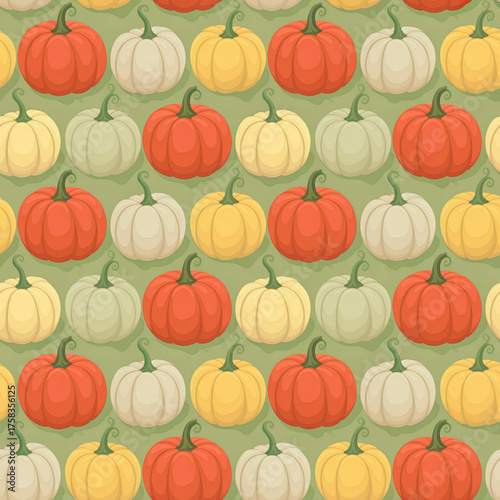 wallpaper pattern featuring stylized pumpkins