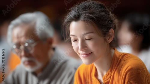Peaceful and Serene Monastic Gathering Scene