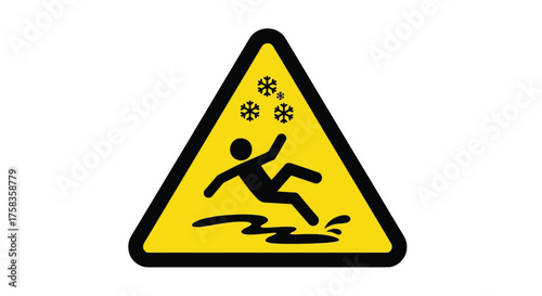 Caution slippery surface due to ice and snow