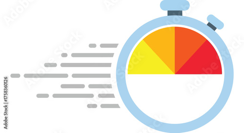 Stopwatch with colored sections indicating time