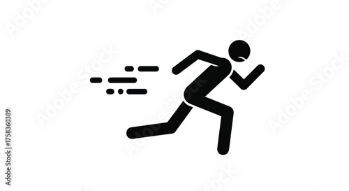 Black silhouette of a person running fast