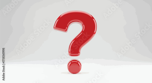 Red question mark for inquiry and uncertainty