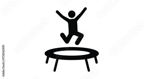 Black and white trampoline icon