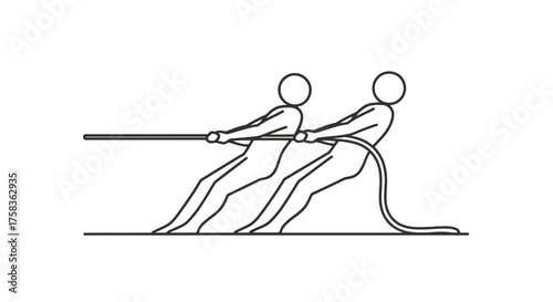 Illustration of people pulling a rope in a tugofwar