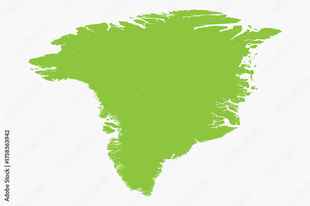 Obraz premium Vector graphic artwork suitable for print and web containing flat detailed map of GREENLAND