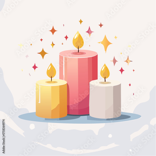 Pink candles glowing with warm romance