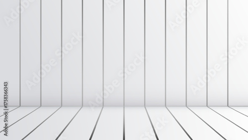 minimalist white 3d studio background with vertical panels and soft light shadows, clean empty interior space for product display or modern presentation scene