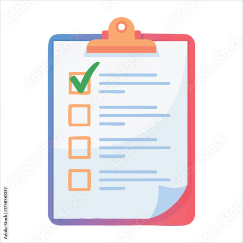 simple checklist with checkmarks and empty boxes vector art isolated white