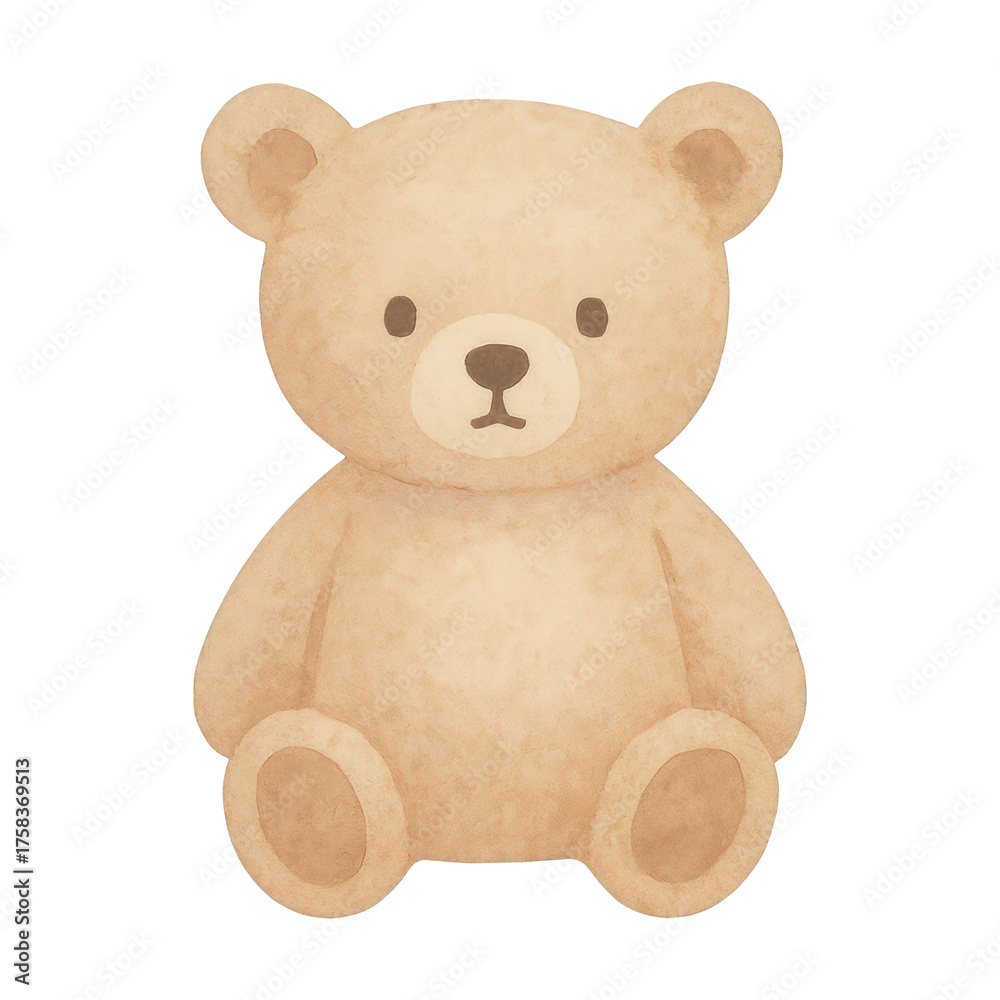 Fototapeta premium PNG Cute plush teddy bear illustration.
