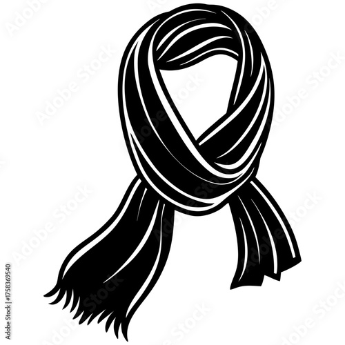 Scarf silhouette vector, neckwear illustration art