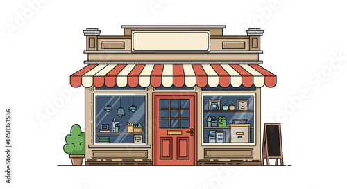 A charming small store with a display of various electronic gadgets and home goods.