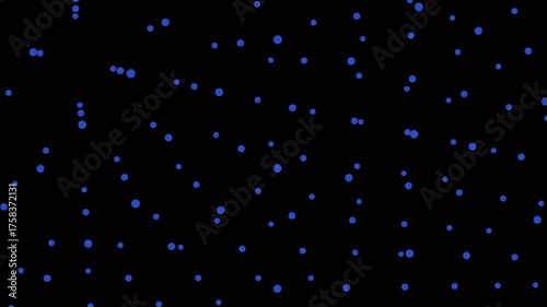 Abstract 3D animation of spheres in linear structure with chaotic vortex camera movement