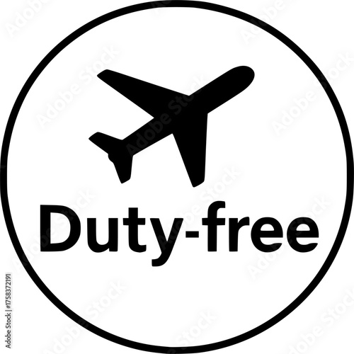 Duty-Free stamp, minimalist vector logo design, customs free label, no import fees sign, tax free delivery badge, clean typography emblem for e-commerce, global trade and logistics