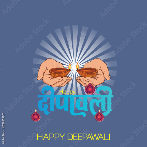 Happy Deepawali diya on hand may the festival of lights dispel all darkness from your life and bring a new dawn of hope strength and fulfillment